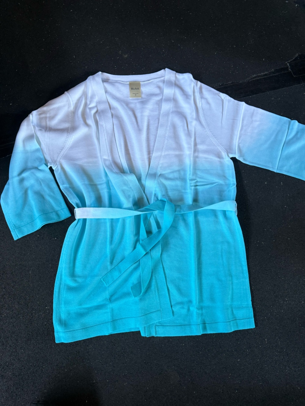 Blair White to Light Blue Ombre Knit Top